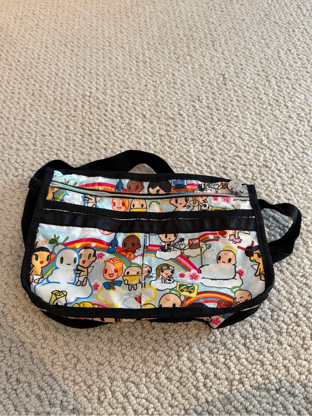 Colorful Cartoon Print Small Pets Carrier Bag - White tokidoki